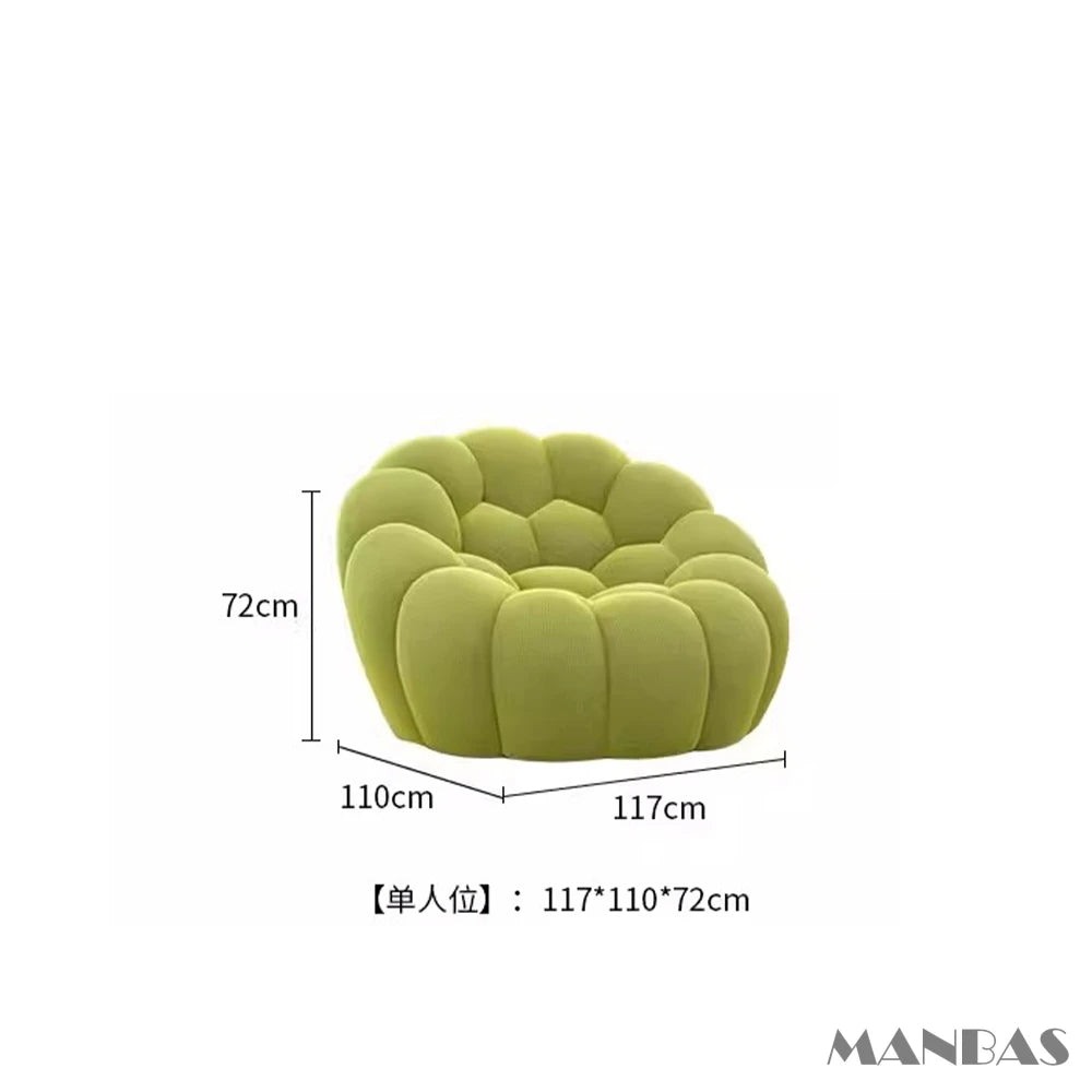 MANBAS Cloud Curved Fabric Sofa Modern Designer Couch For Living Room