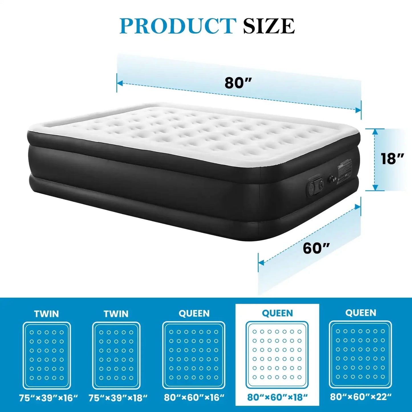 XMSJ Air Mattress with Built In High Capacity Pump