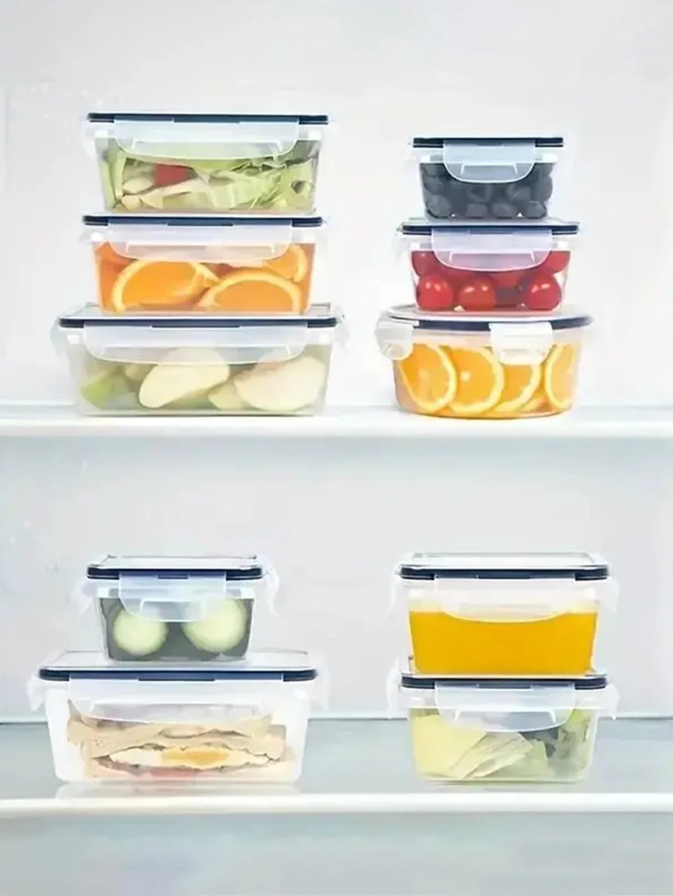 24 Pcs Food Storage Containers Set for Fruits Vegetables Restaurant Kitchen Includes Storage Labels And Pens