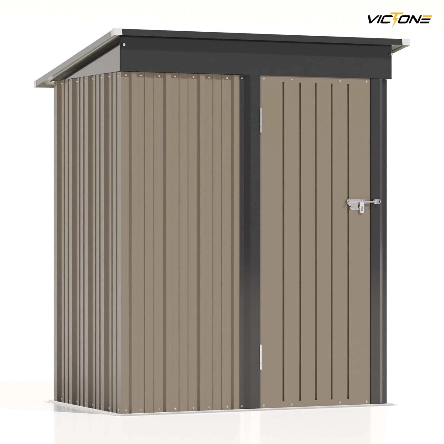Victone Outdoor Metal Storage Shed With Lockable Door