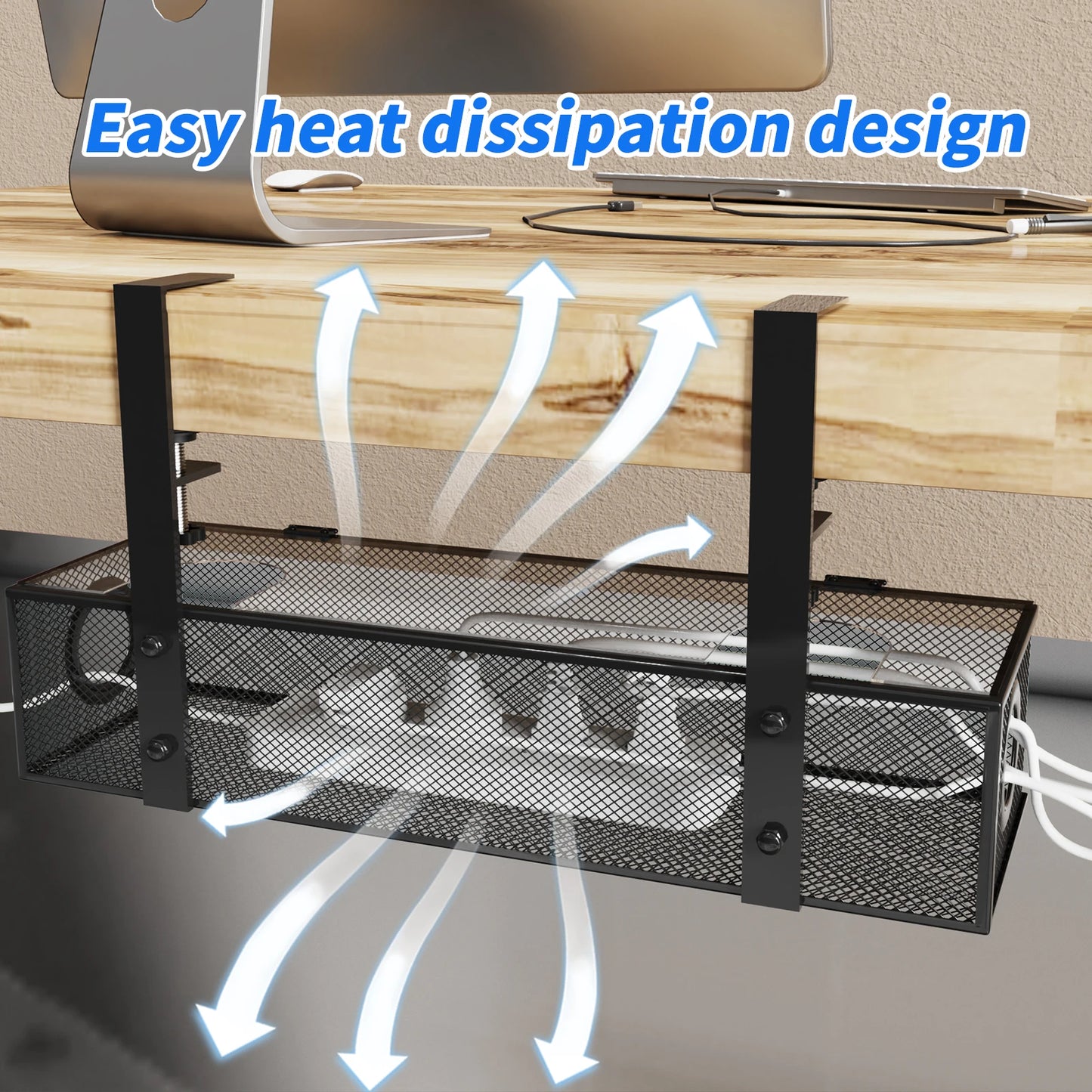Broncho Under Desk Box Tray Wire Management Clamp Mount