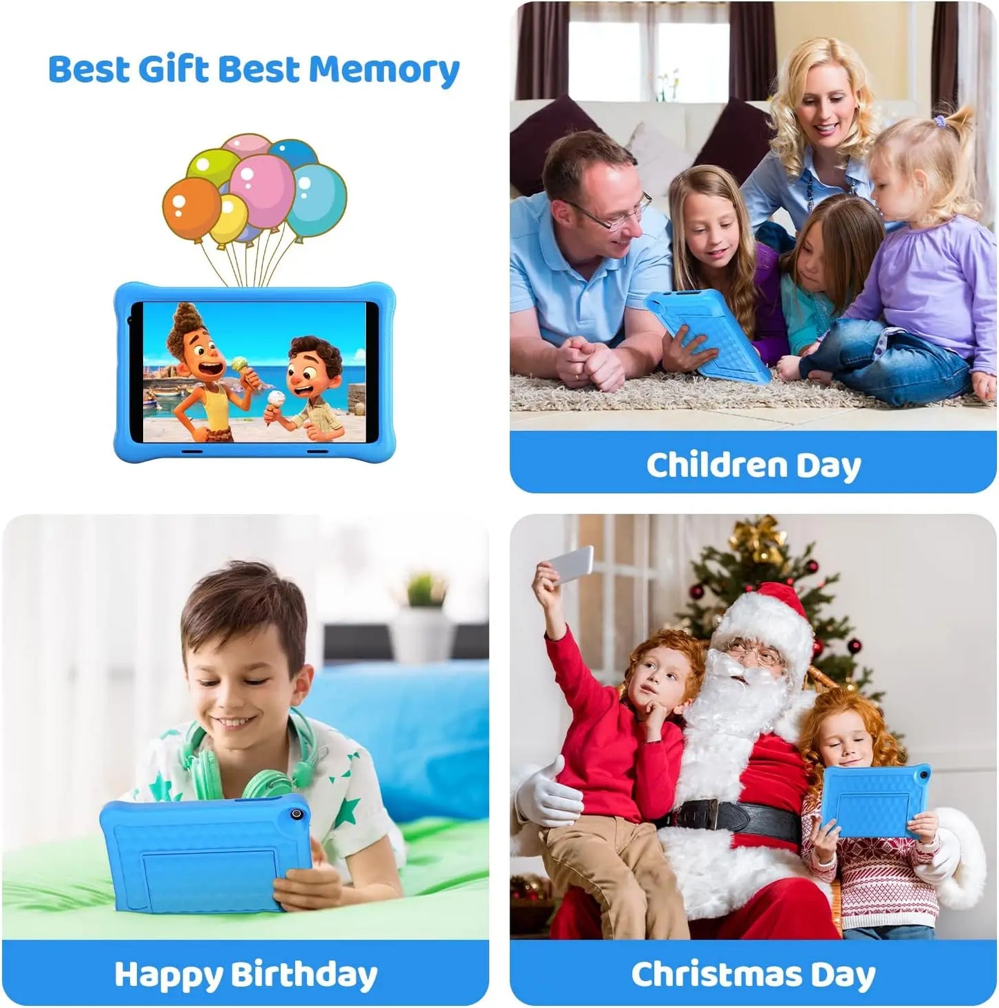 8 Inch Kid Tablet Android11 Learning Tablets Quad Core Processor 2GB+32GB 128GB Expansion 5000mAh Child Eye Protection With Case