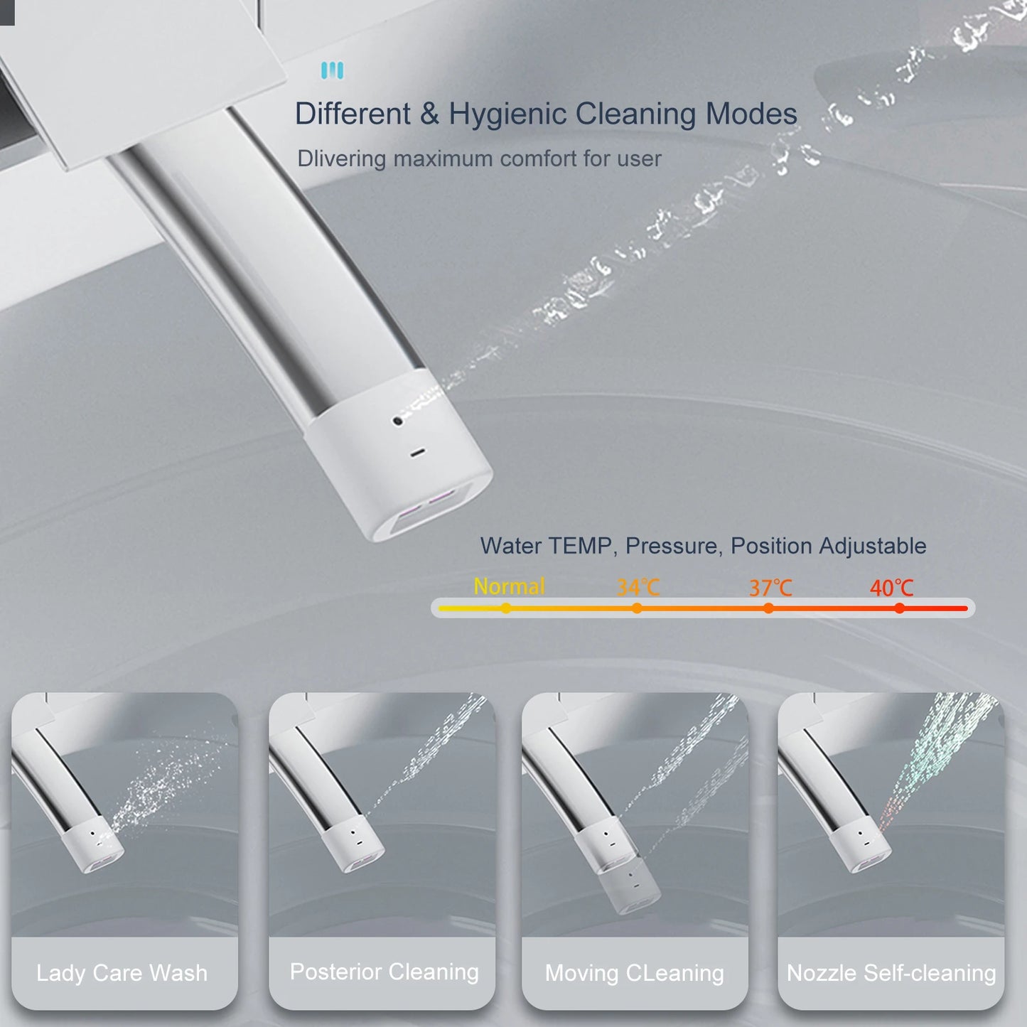 Buffer Smart Toilet With Bidet Heated Seat And Warm Water Sprayer