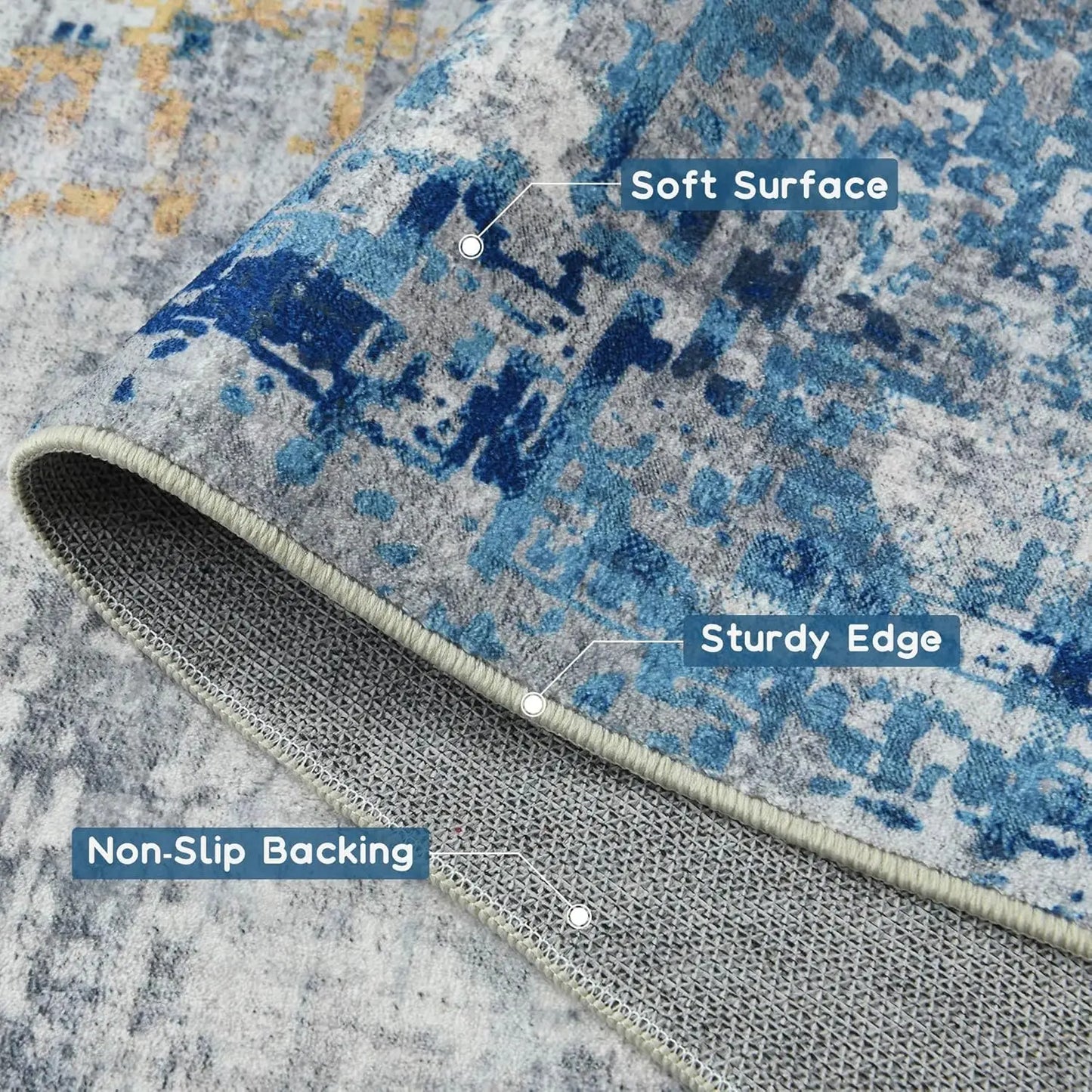 NoahasCN Living Room Rug Modern Abstract No Slip Carpet