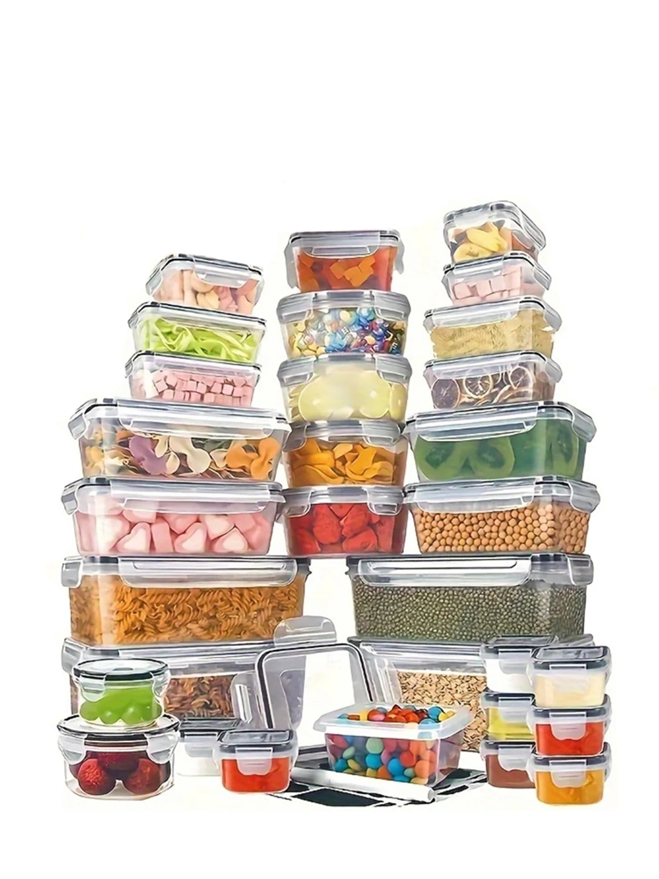 24 Pcs Food Storage Containers Set for Fruits Vegetables Restaurant Kitchen Includes Storage Labels And Pens