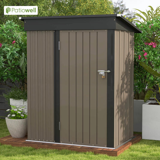 Victone Outdoor Metal Storage Shed With Lockable Door