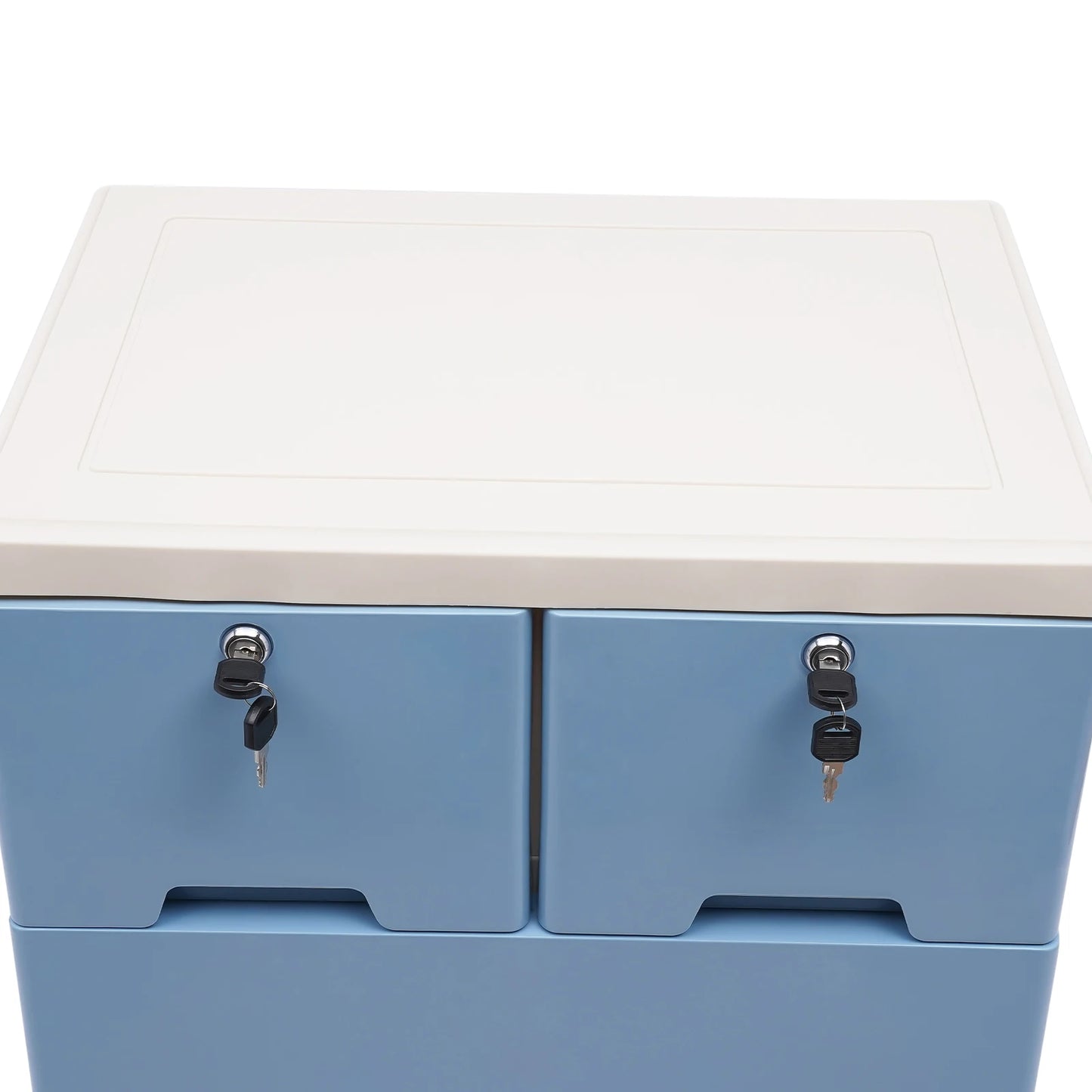 Chest of Drawers Storage Stand Cabinet, with 6 Drawers with 4 Wheels, for in the bedroom, living room,50 x 35 x 102 cm blue