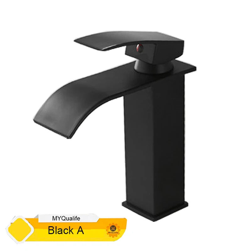 MYQualife Waterfall Bathroom Faucet Single Hole Vessel Sink