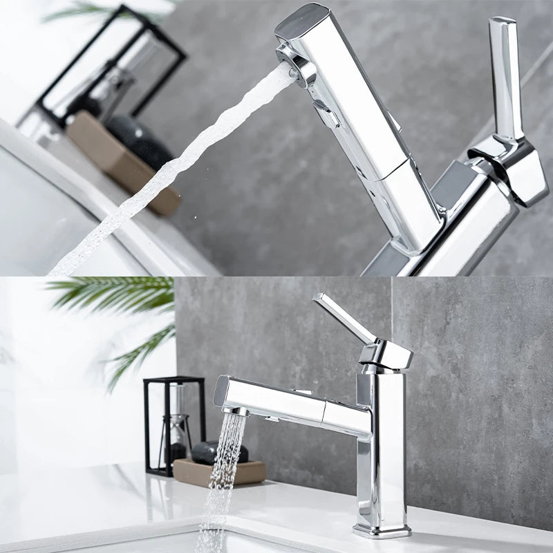 DQOK Pullout Basin Faucet Modern Washbasin Mixer Hot Cold