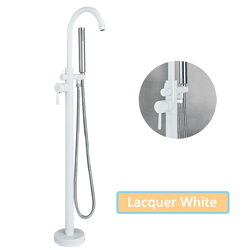 Rozin Floor Standing Bathtub Faucet Big Boss Brushed Finish