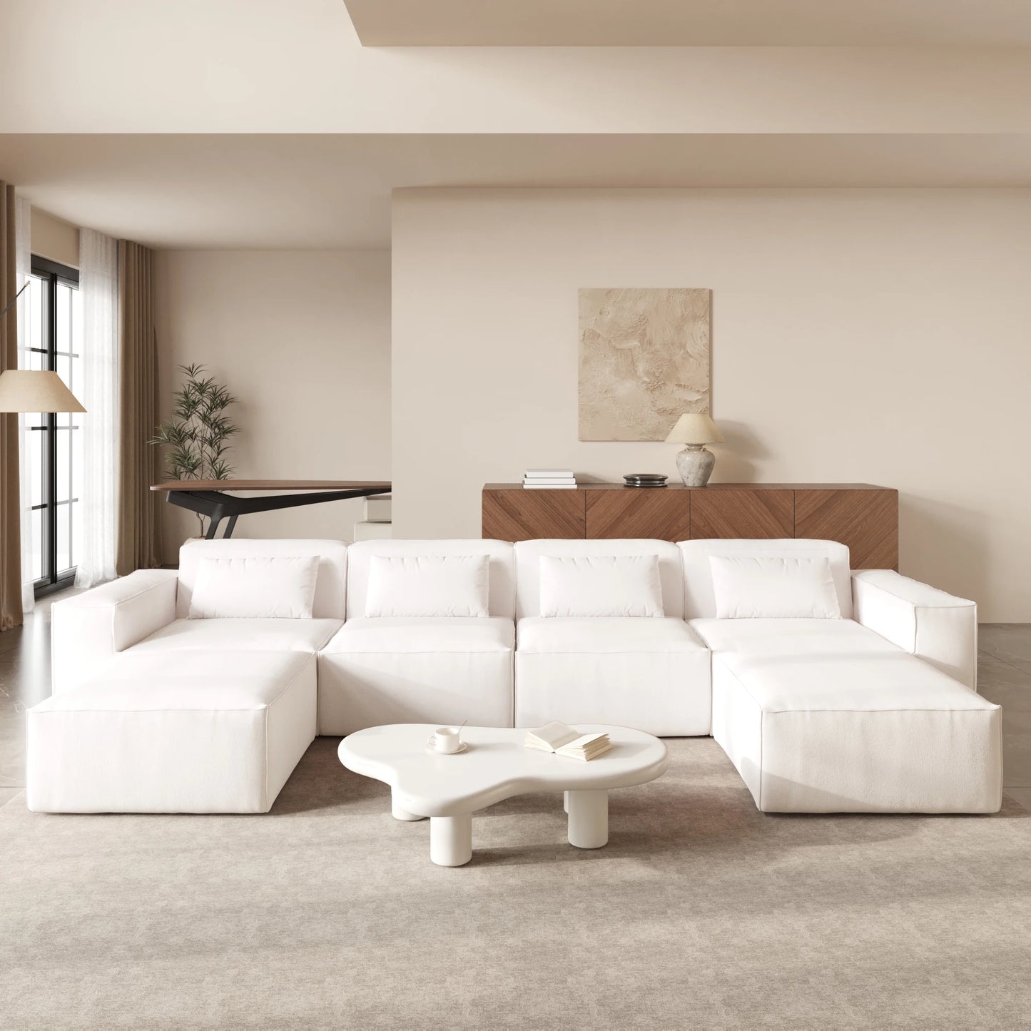 Sdorens Modular Sectional Sofa Couch With 2 Ottomans