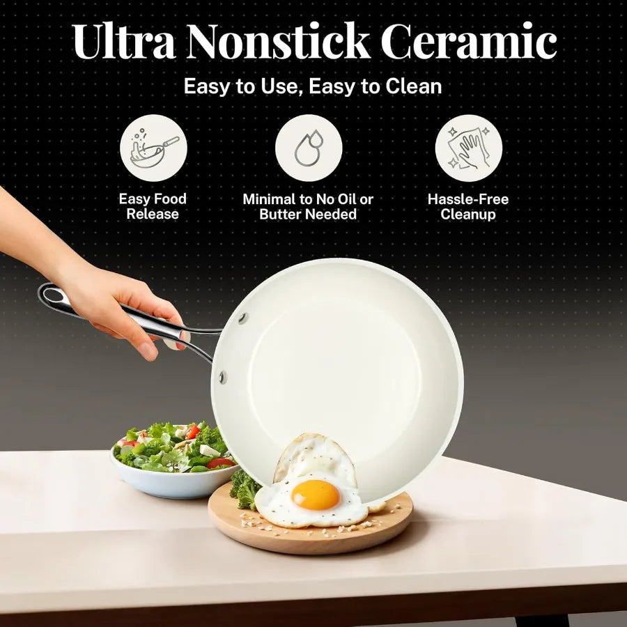 Nonstick Ceramic Cookware Set Pots And Pans For Kitchen Cooking