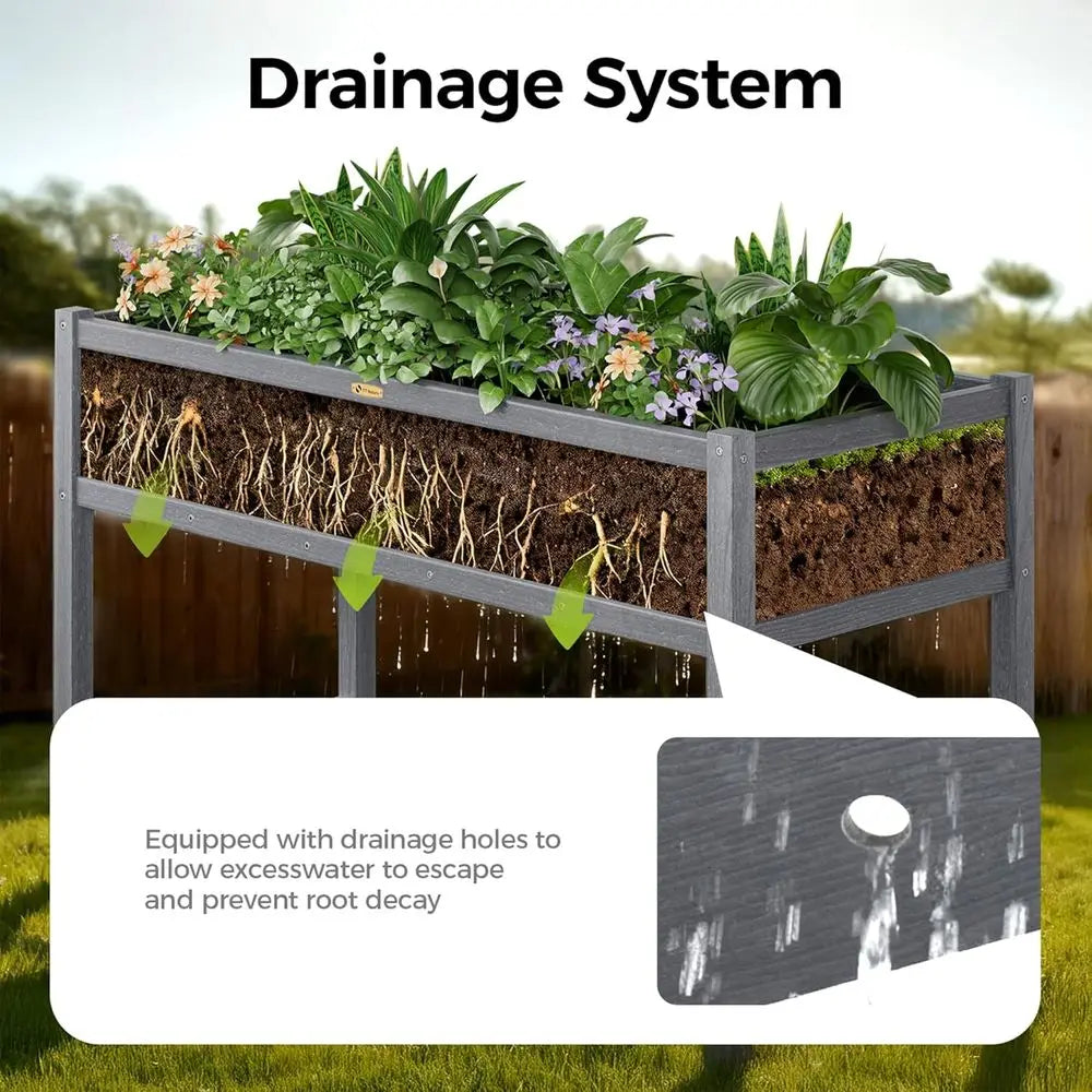 HDPE Elevated Garden Bed Planter for Outdoor Vegetables and Herbs