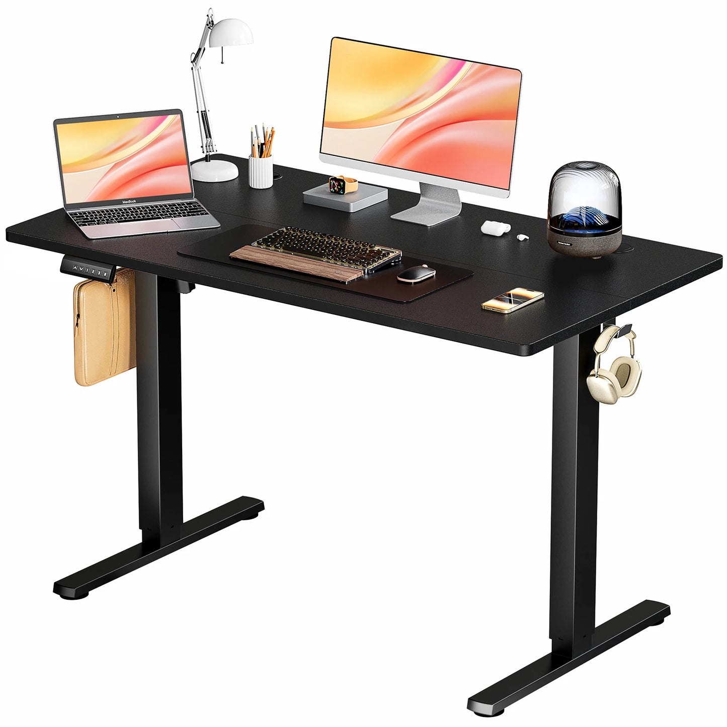 JHK Electric Height Adjustable Standing Desk For Home Office Ergonomic Computer Workstation With Metal Frame