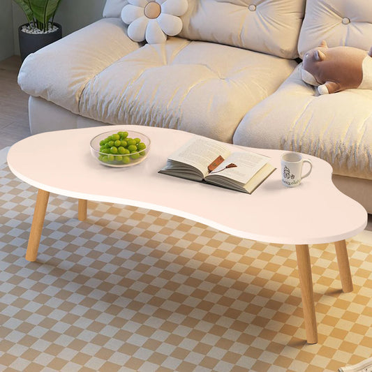 Modern Cloud Shaped Coffee Table Pedestal Wood Minimalist Design