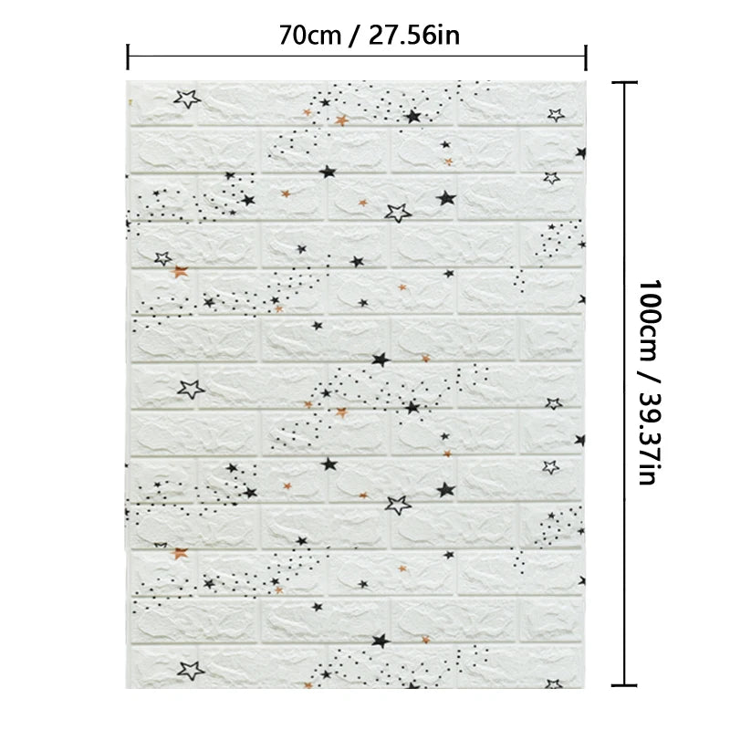 High-concerned 3D Brick Pattern Wall Panels Wallpaper Waterproof DIY