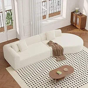 RBXC Modern Cloud Curved Upholstered Corduroy Sectional Sofa