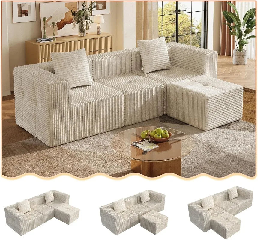 U Shape Sectional Sofa With Storage Chaise And Sleeper