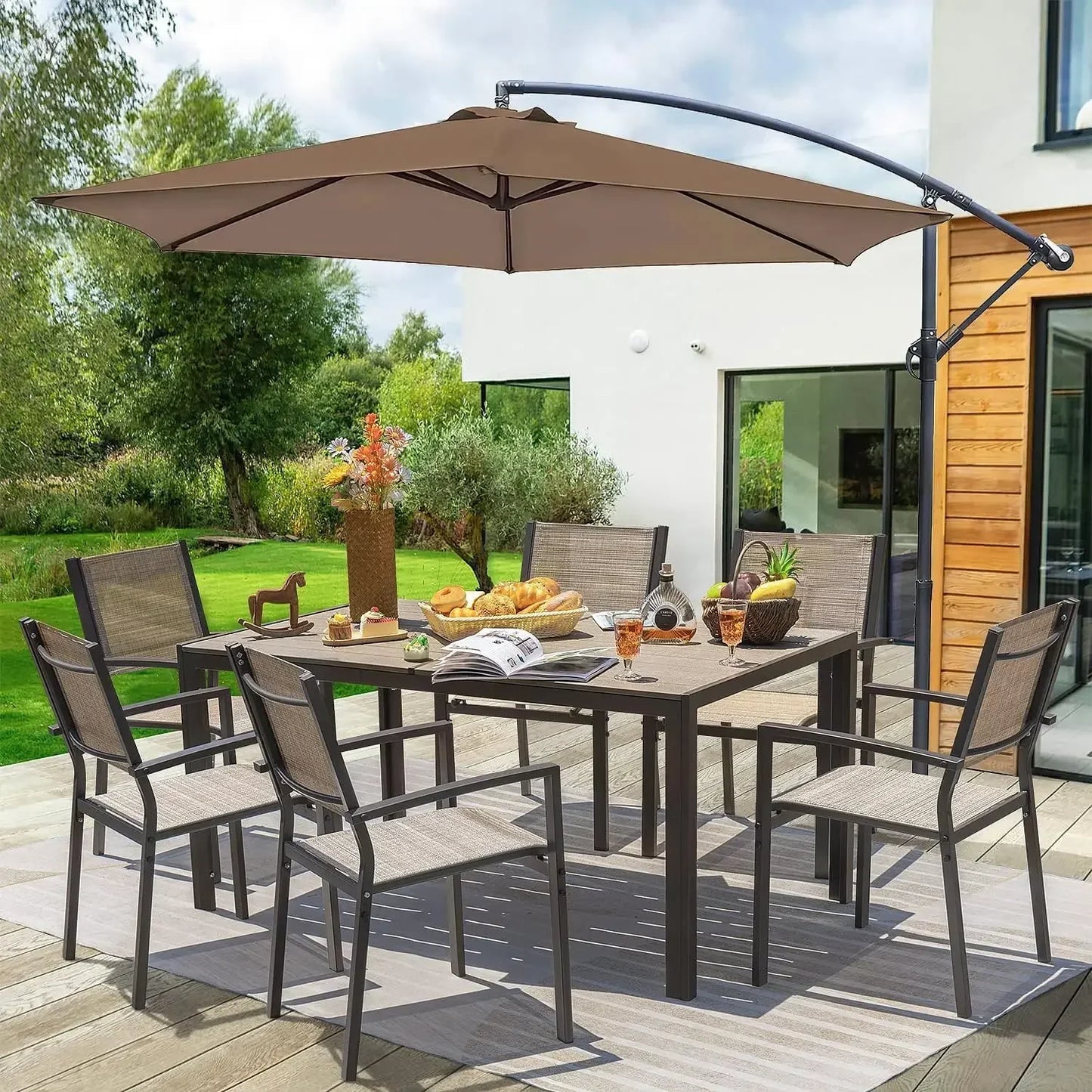 XMSJ Patio Dining Set 7 Pieces Outdoor Furniture With Table