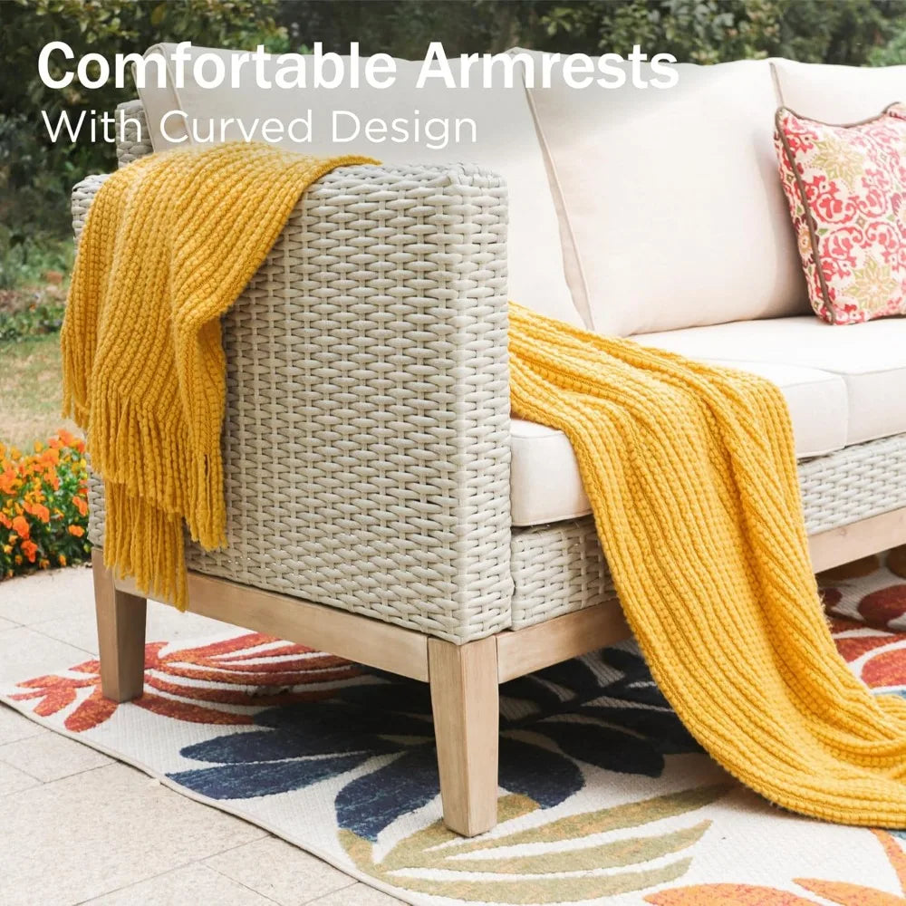 MKDKHign Outdoor Wicker Conversation Set With Cushions