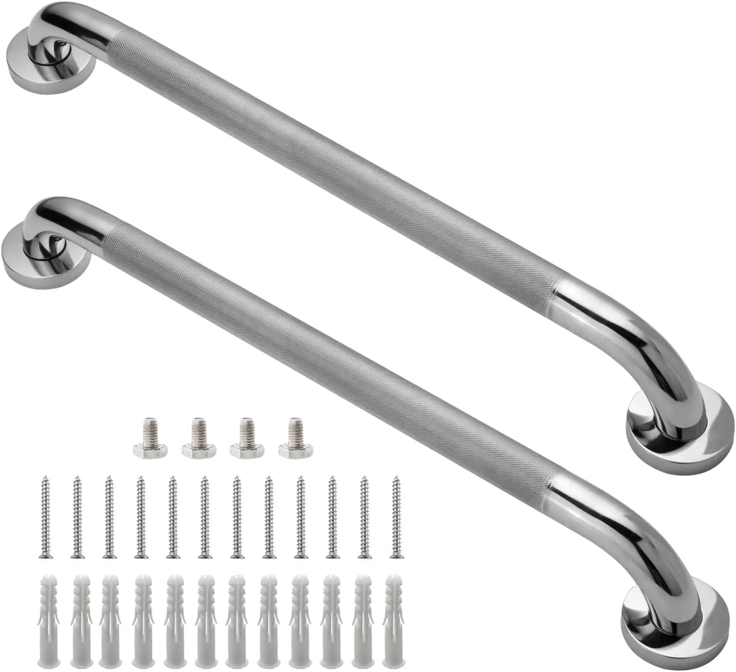 Two Pack Stainless Steel Shower Grab Bars for Bathroom Safety