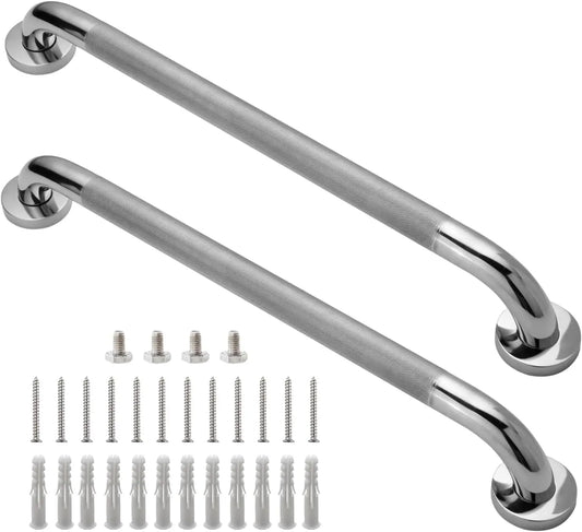 Two Pack Stainless Steel Shower Grab Bars for Bathroom Safety