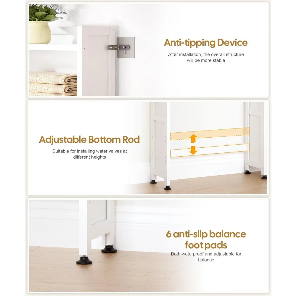 Over The Toilet Storage Cabinet With Acrylic Door Drawer