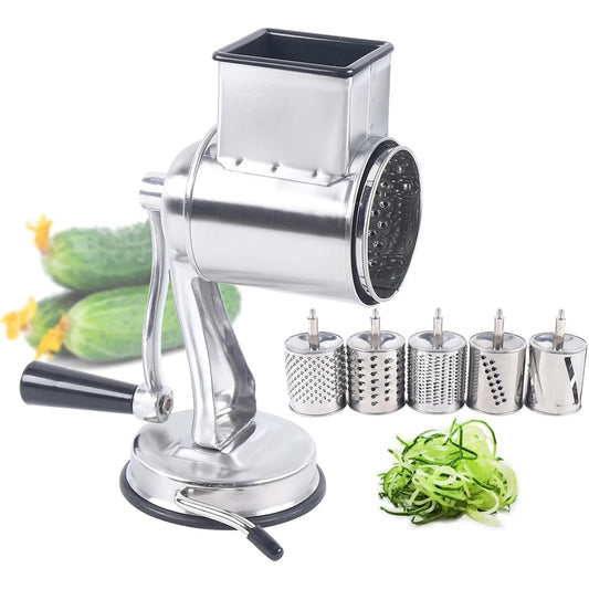 Rotary Cheese Grater Hand Crank 5 In 1 Vegetable Chopper