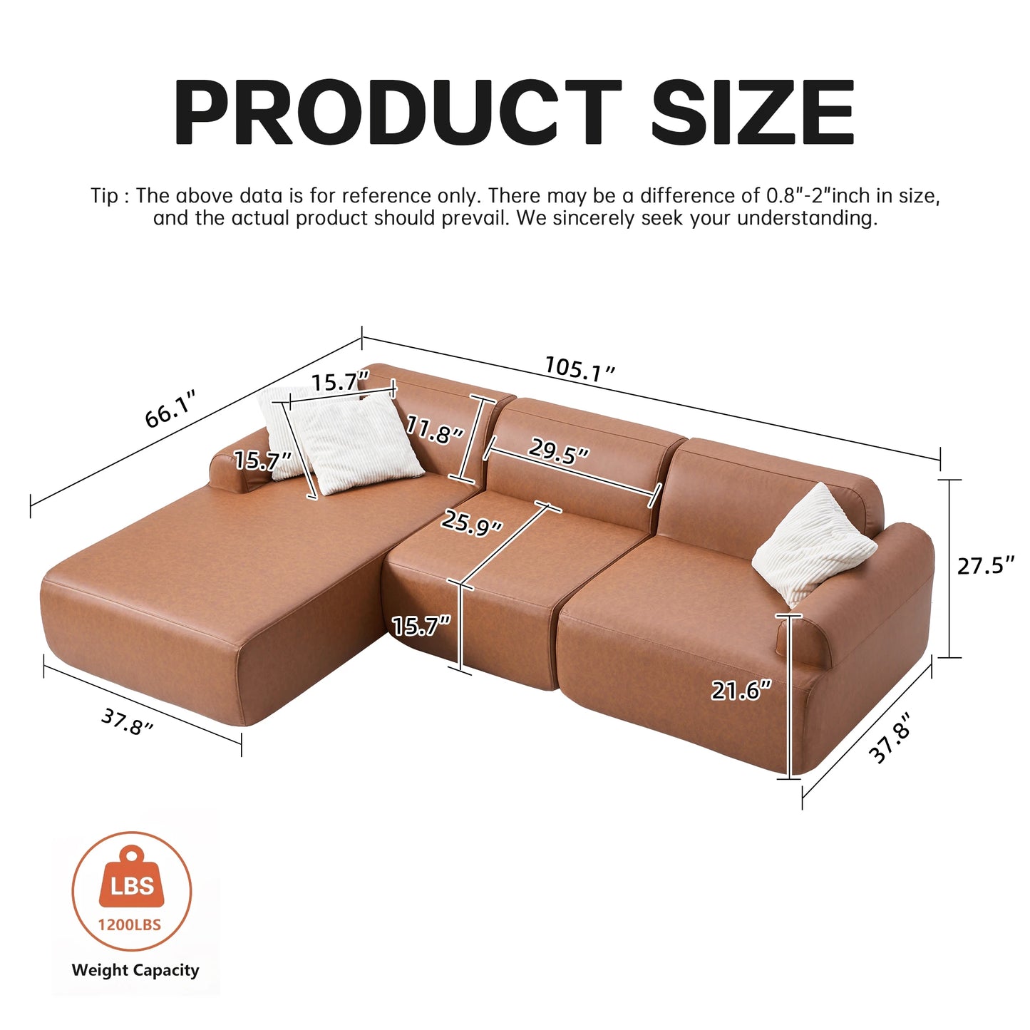 L Shaped Modular Leather Sofa For Large Family Spaces