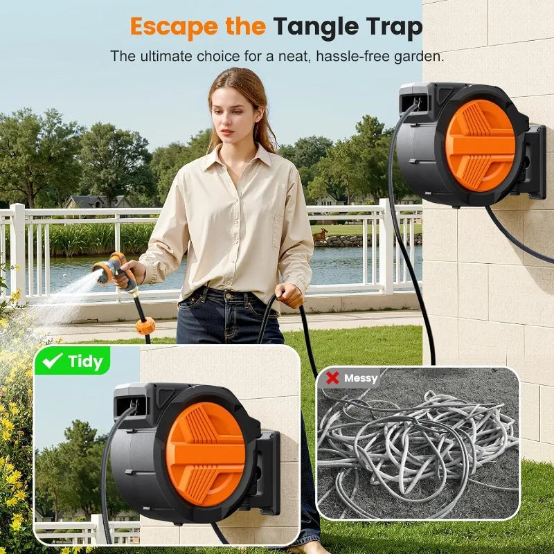 Hign-concerned Retractable Garden Hose Reel Auto Rewind