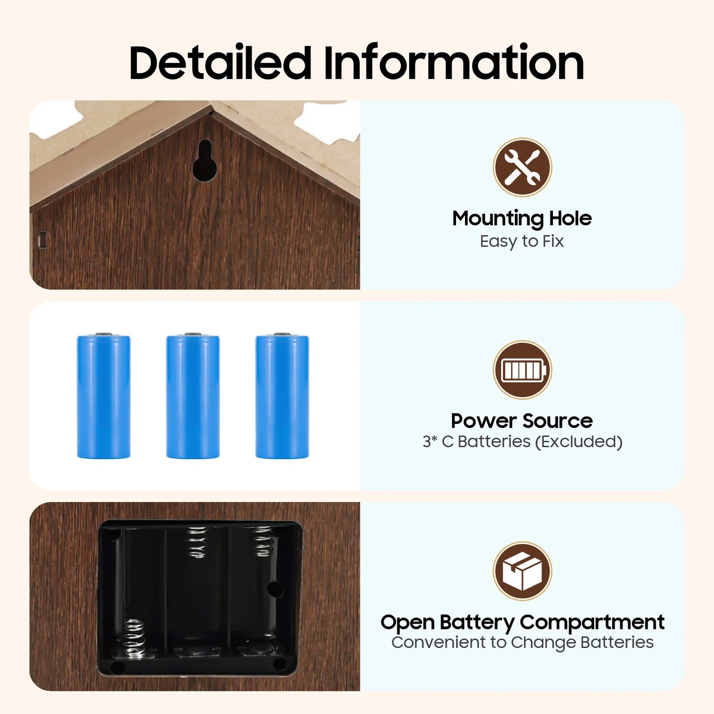 Hign-concerned Wooden Cuckoo Clock With Pendulum Chiming Quartz Movement