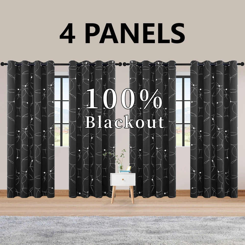 Zhejiang Blackout Curtains 4 Pack Grommet Thermal Darkening