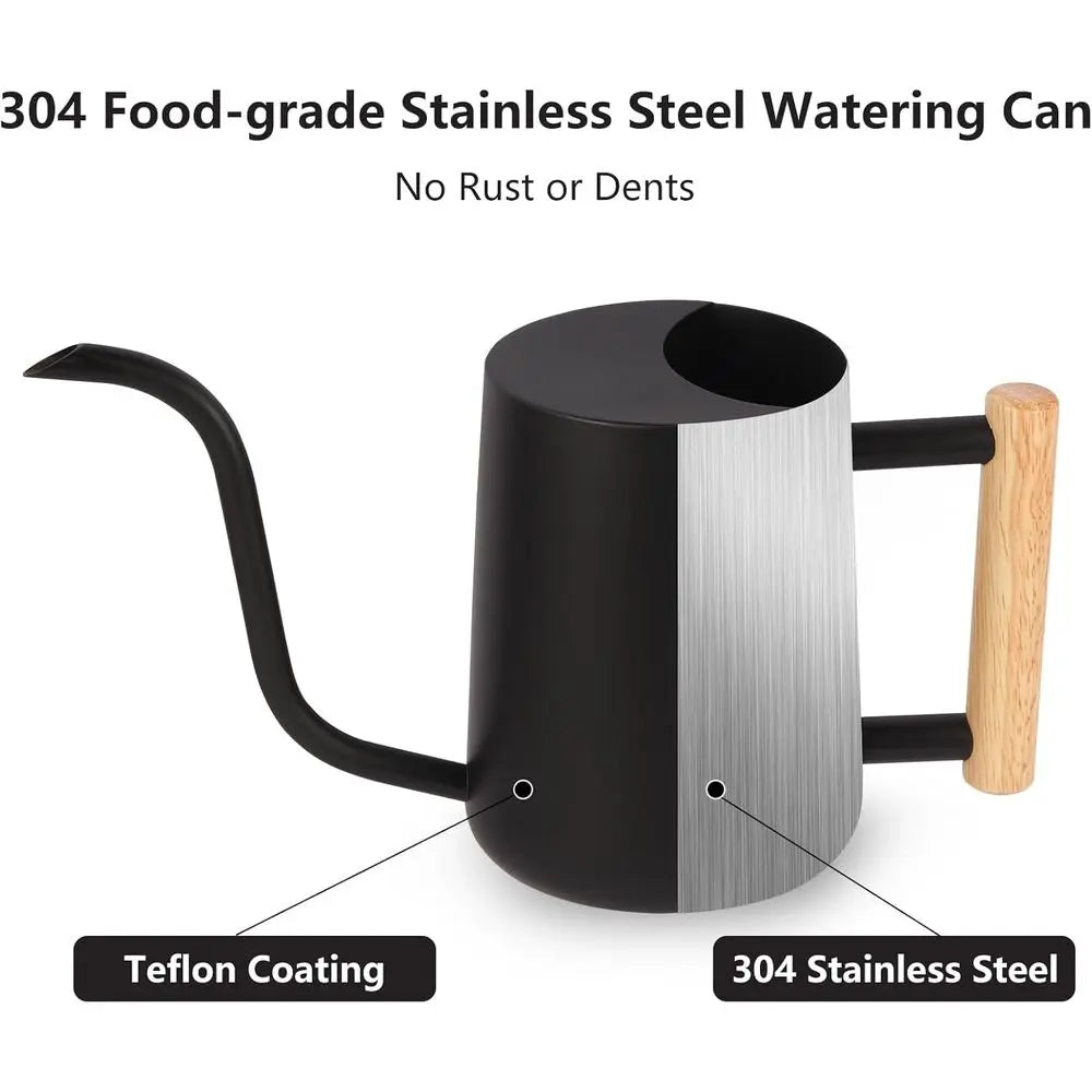 Stainless Steel Watering Can With Long Curved Spout For Plants