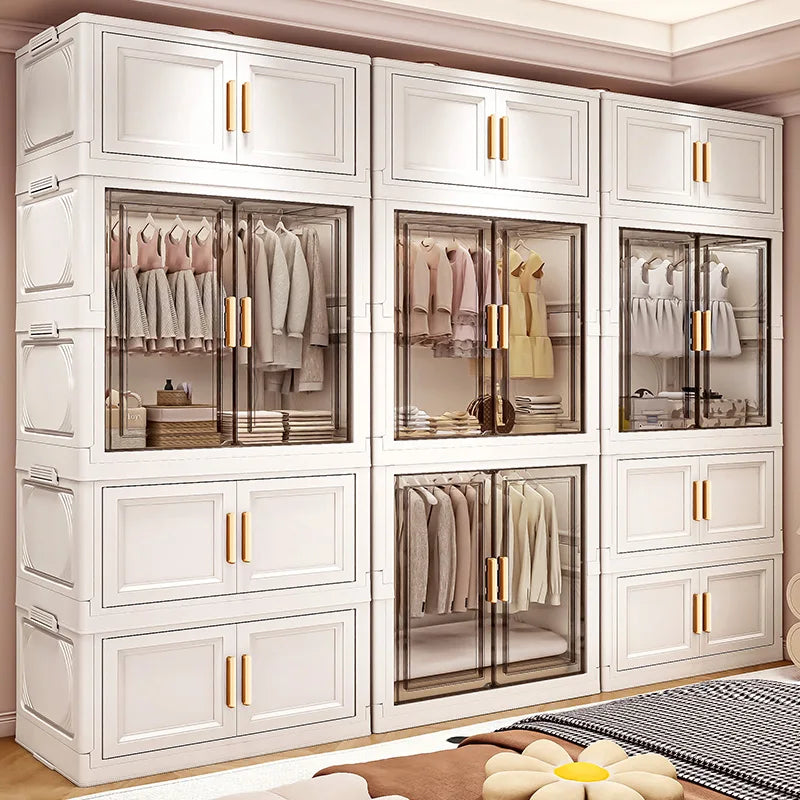 NONECN Foldable Plastic Storage Box For Bedroom Closet