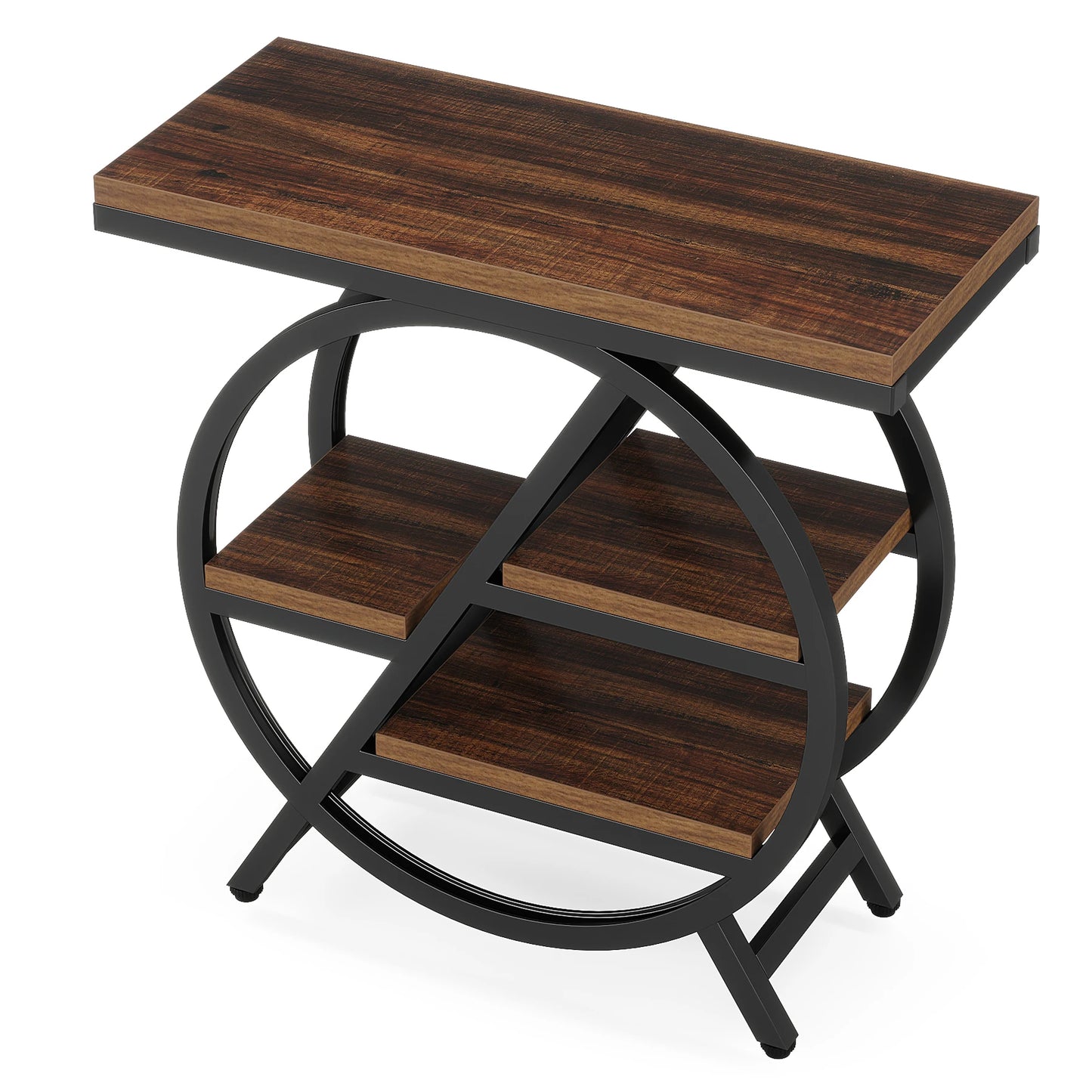 Tribesigns End Table For Living Room With Geometric Metal Frame