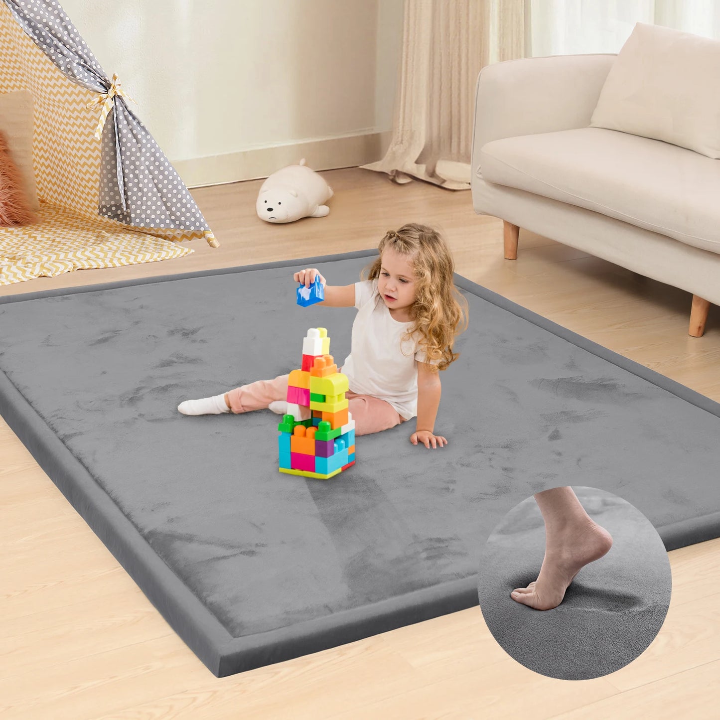 Huloo Sleep Tatami Baby Play Mat Non Slip Crawling Nursery Rug Living Room