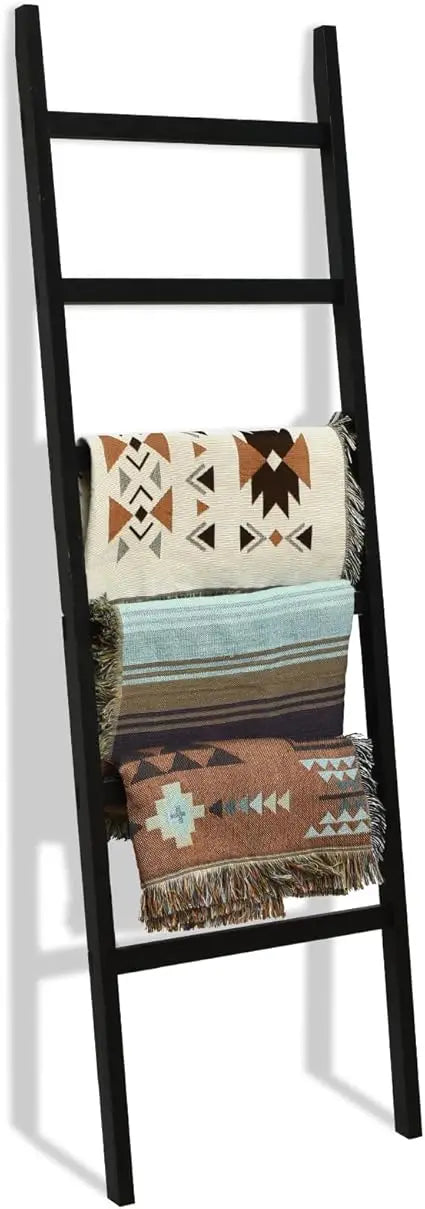 Hign Concerned Wooden Blanket Ladder Rustic Towel Rack