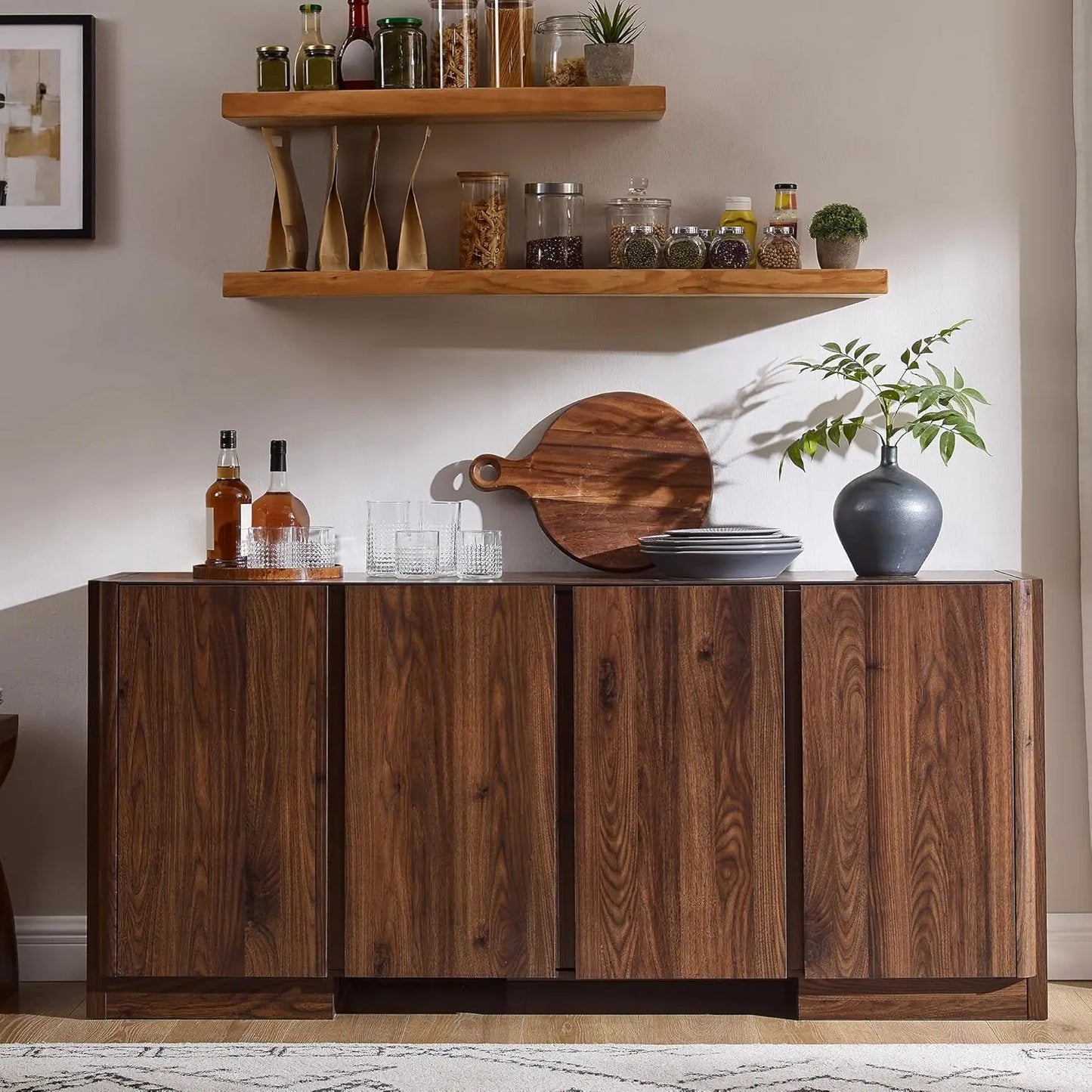 Buffet Sideboard Storage Cabinet With Adjustable Shelves