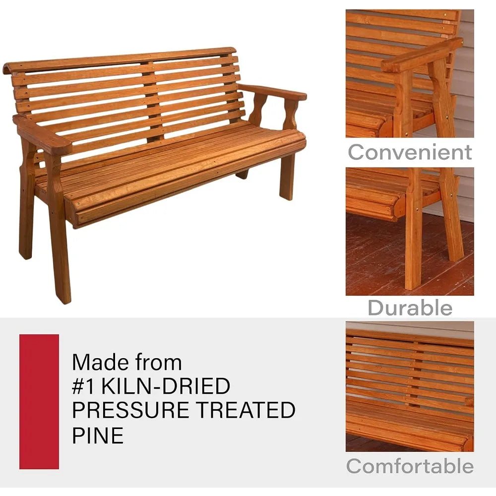 Dafify Amish Outdoor Roll Back Bench Heavy Duty Patio