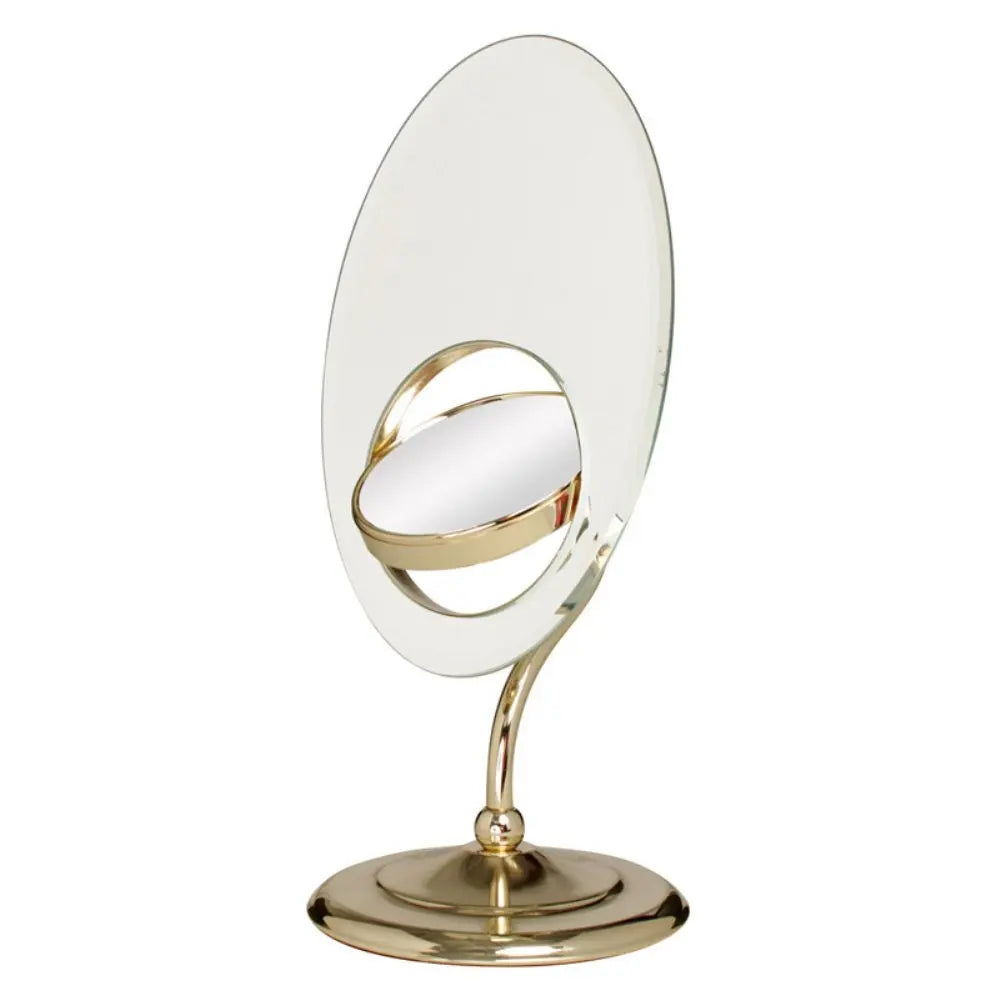 Satin Nickel Oval Tri Optics Vanity Mirror, 8X/3X/1X Magnification
