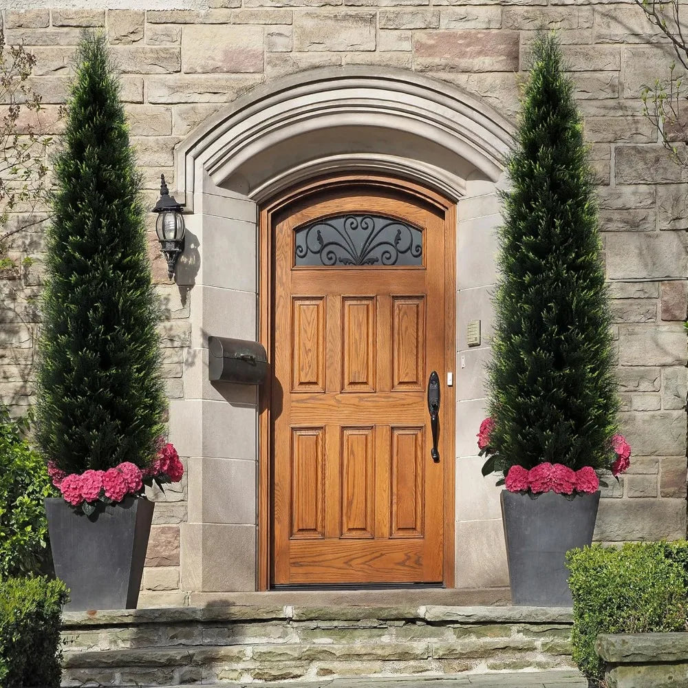 Eve 2 Pack Artificial Cedar Topiary Trees Outdoor Decor