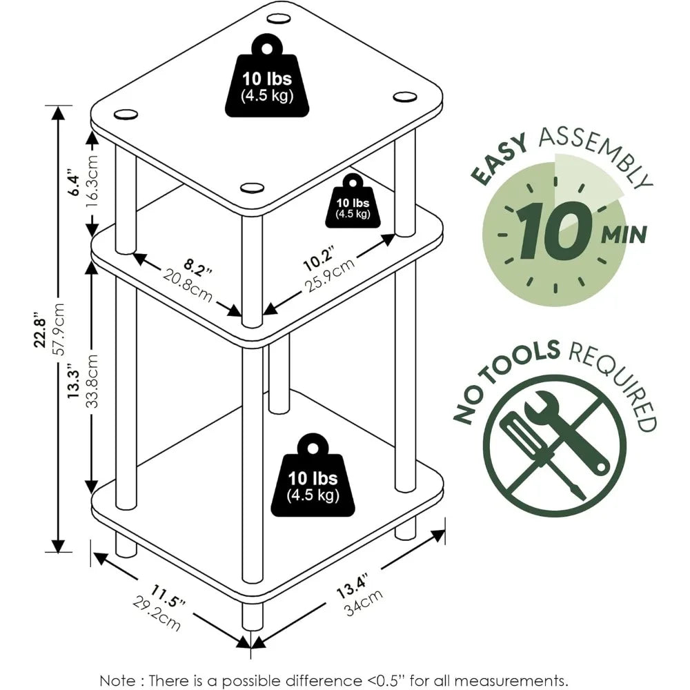 Modern End Table With Open Storage For Small Living Rooms