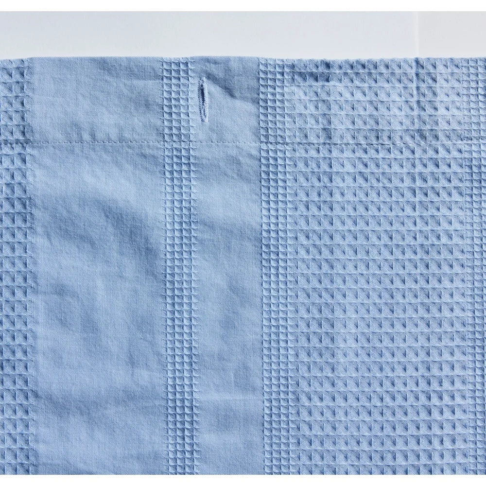 Stylish Cotton Waffle Stripe Shower Curtain 72x72 Durable Reinforced Buttonholes Machine Washable Bathroom Decor Elegant Texture