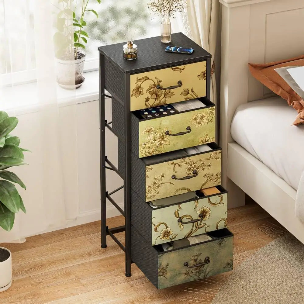 Vertical Dresser For Bedroom Tall Skinny Tower With Fabric Drawers For Living Room Dorm Entryway