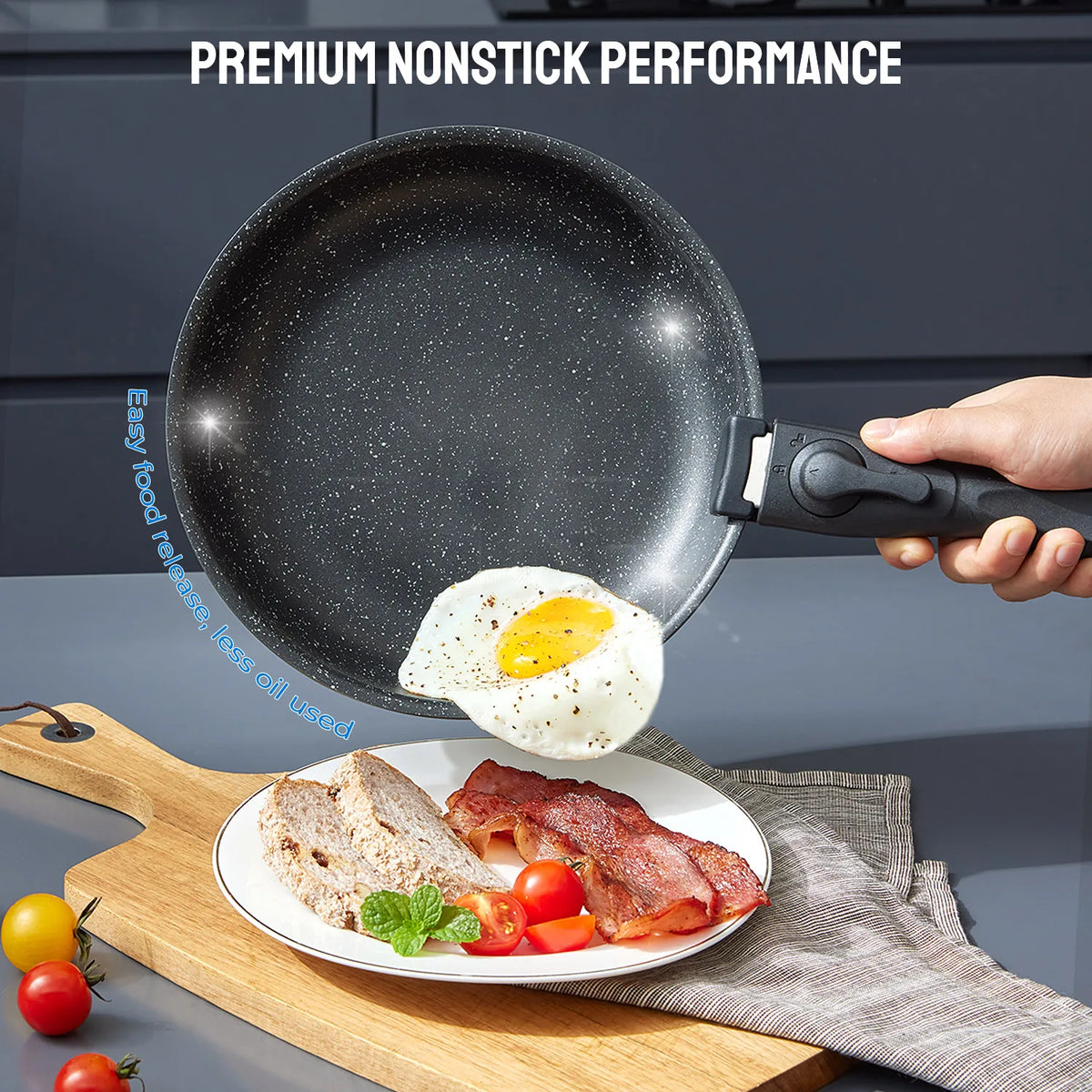 Nonstick Induction Pots And Pans Set With Removable Handles