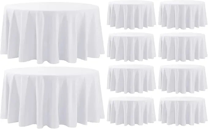XMSJ Round Tablecloth 10 Pack Washable Linen Polyester