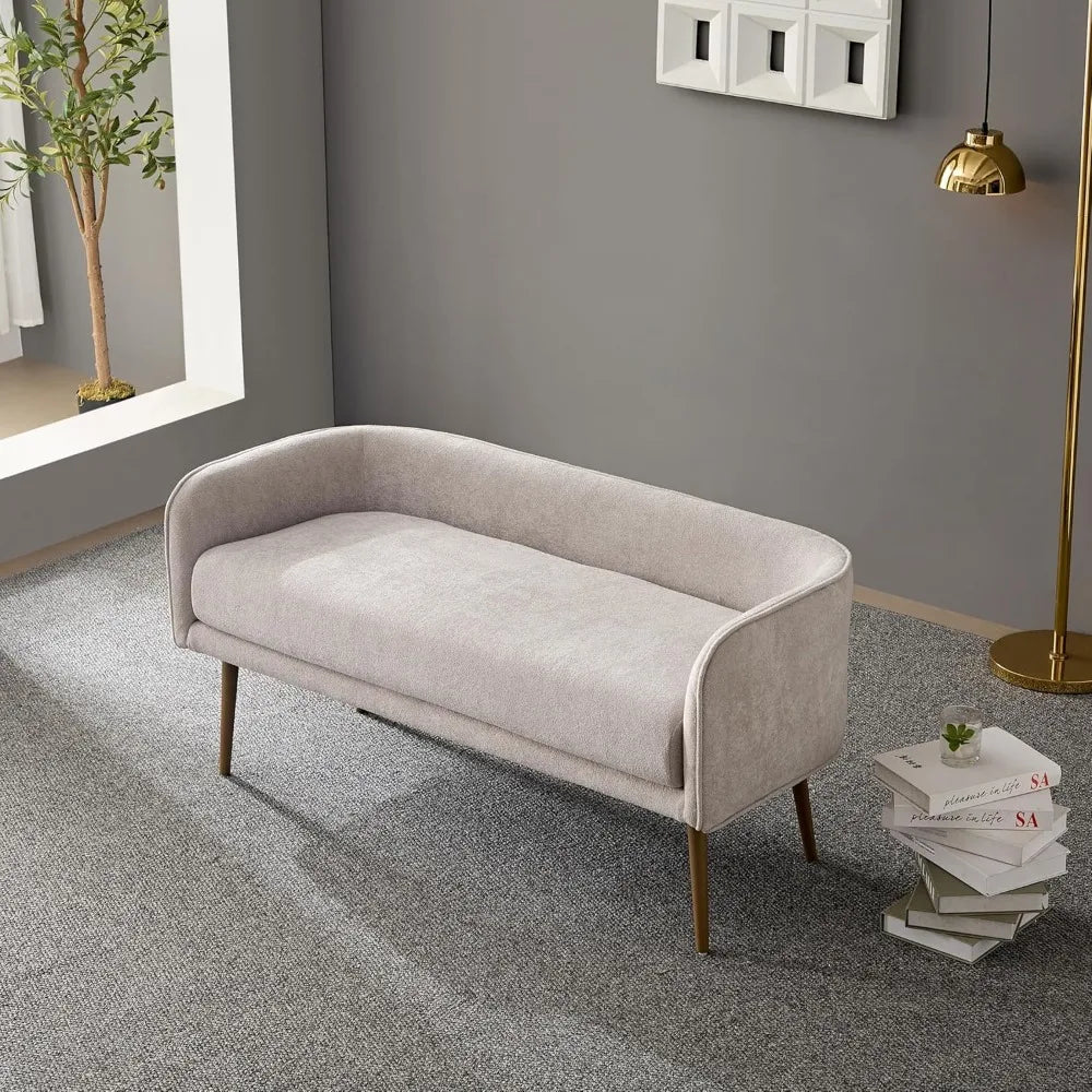 Angduo Bedroom Bench With Low Back Inside Metal Frame