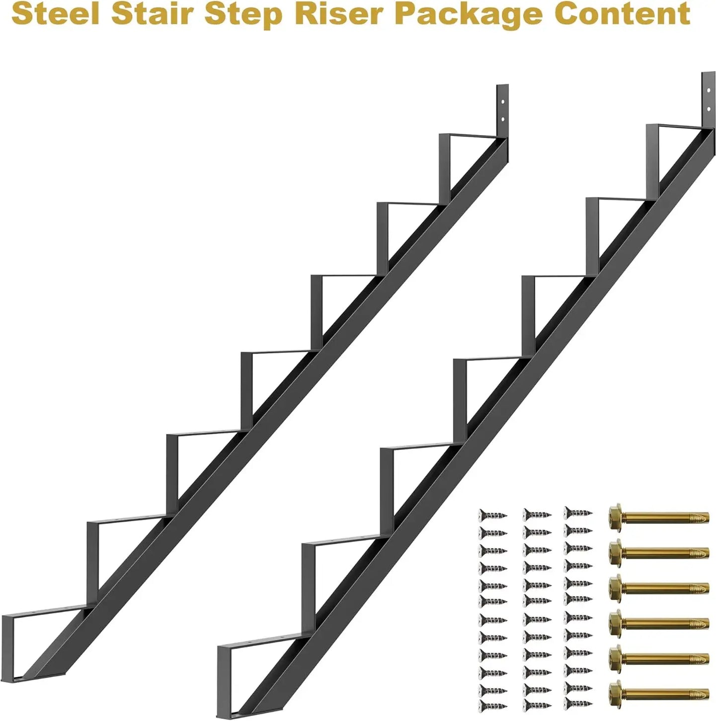 XMSJHign-Concerned Steel Stair Risers 7 Step Stringer Deck