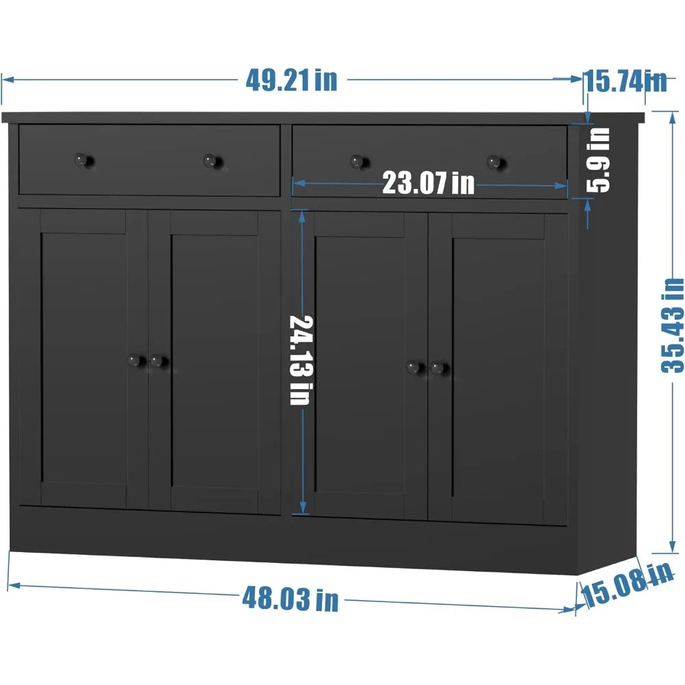MKDK Buffet Cabinet With Doors And Drawers Modern Kitchen