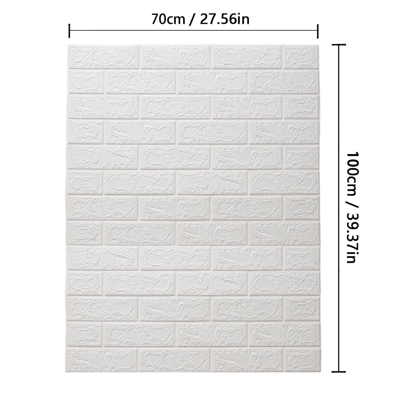 High-concerned 3D Brick Pattern Wall Panels Wallpaper Waterproof DIY
